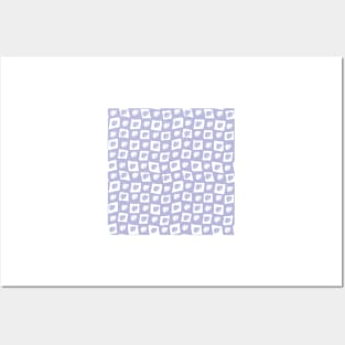 Monstera Deliciosa Leaf Checker Board - pastel lilac purple Posters and Art